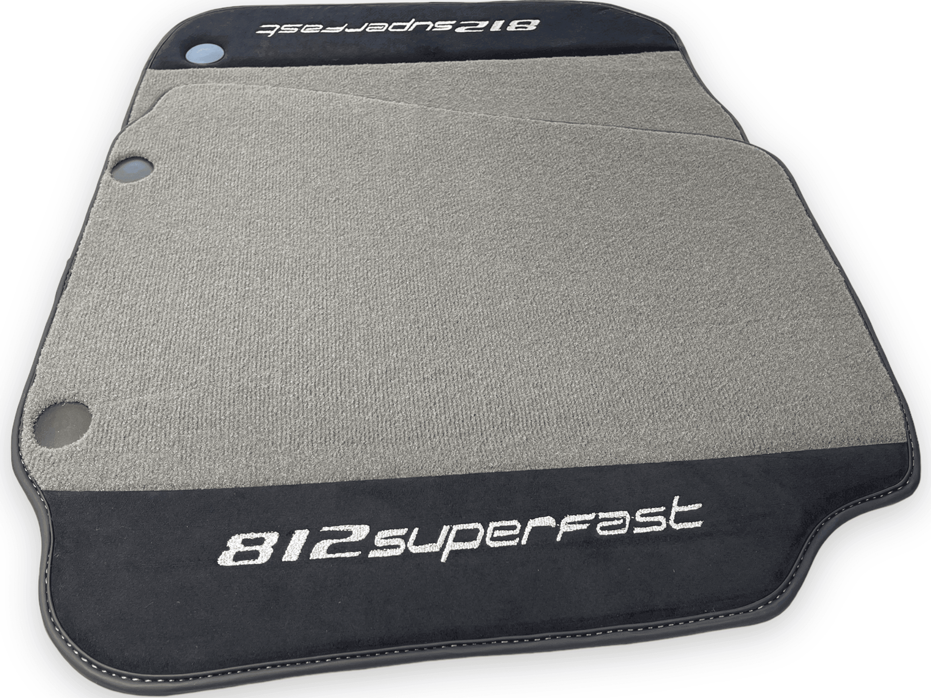 Gray Floor Mats For Ferrari 812 Superfast With Alcantara Leather - AutoWin