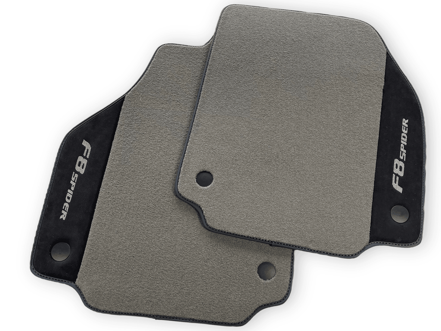 Gray Floor Mats For Ferrari F8 Spider 2019-2022 With Alcantara Leather - AutoWin