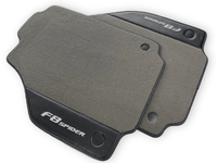 Gray Floor Mats For Ferrari F8 Spider 2019-2022 With Carbon Fiber Leather - AutoWin