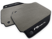 Gray Floor Mats For Ferrari F8 Tributo 2019-2022 With Alcantara Leather - AutoWin