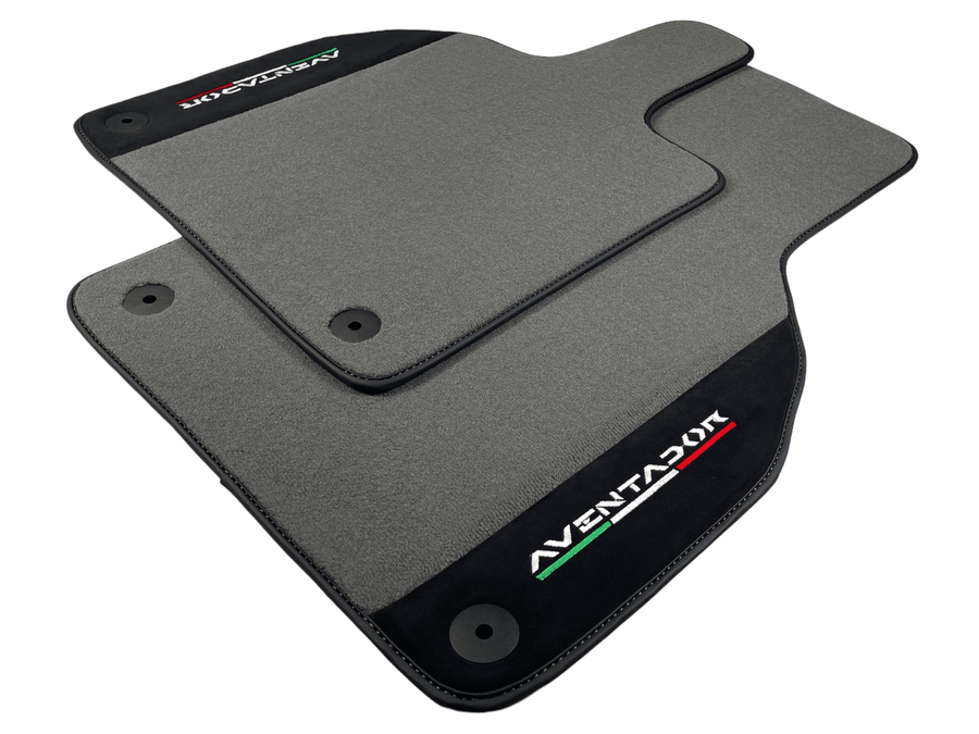 Gray Floor Mats for Lamborghini Aventador With Alcantara Leather - AutoWin