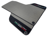 Gray Floor Mats for Lamborghini Huracan With Alcantara Leather - AutoWin