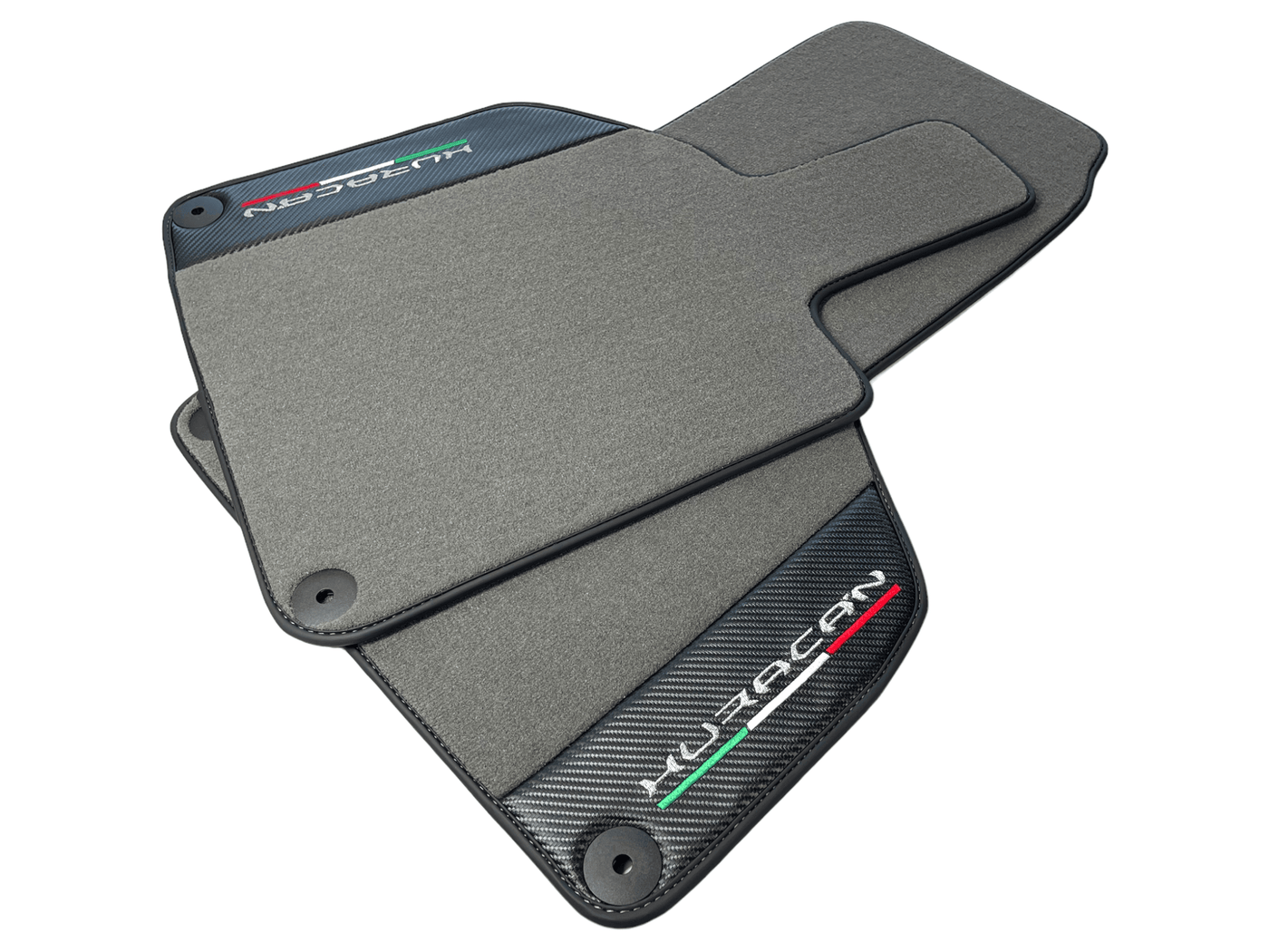 Gray Floor Mats for Lamborghini Huracan With Carbon Fiber Leather - AutoWin