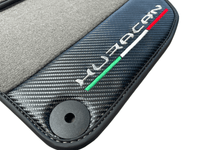 Gray Floor Mats for Lamborghini Huracan With Carbon Fiber Leather - AutoWin