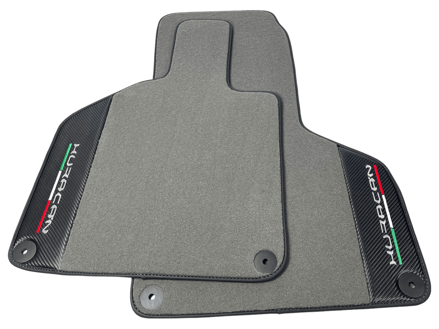 Gray Floor Mats for Lamborghini Huracan With Carbon Fiber Leather - AutoWin