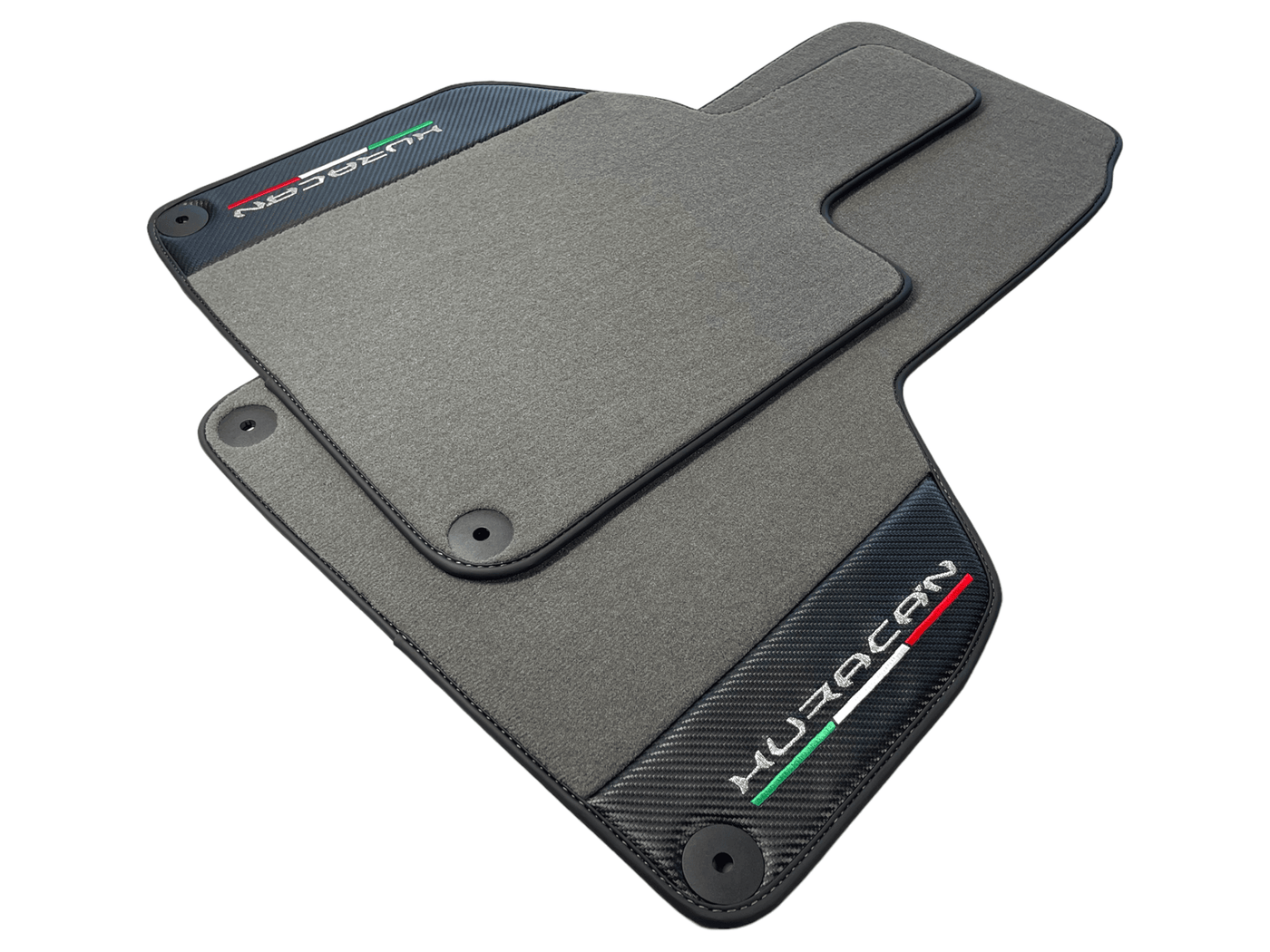 Gray Floor Mats for Lamborghini Huracan With Carbon Fiber Leather - AutoWin
