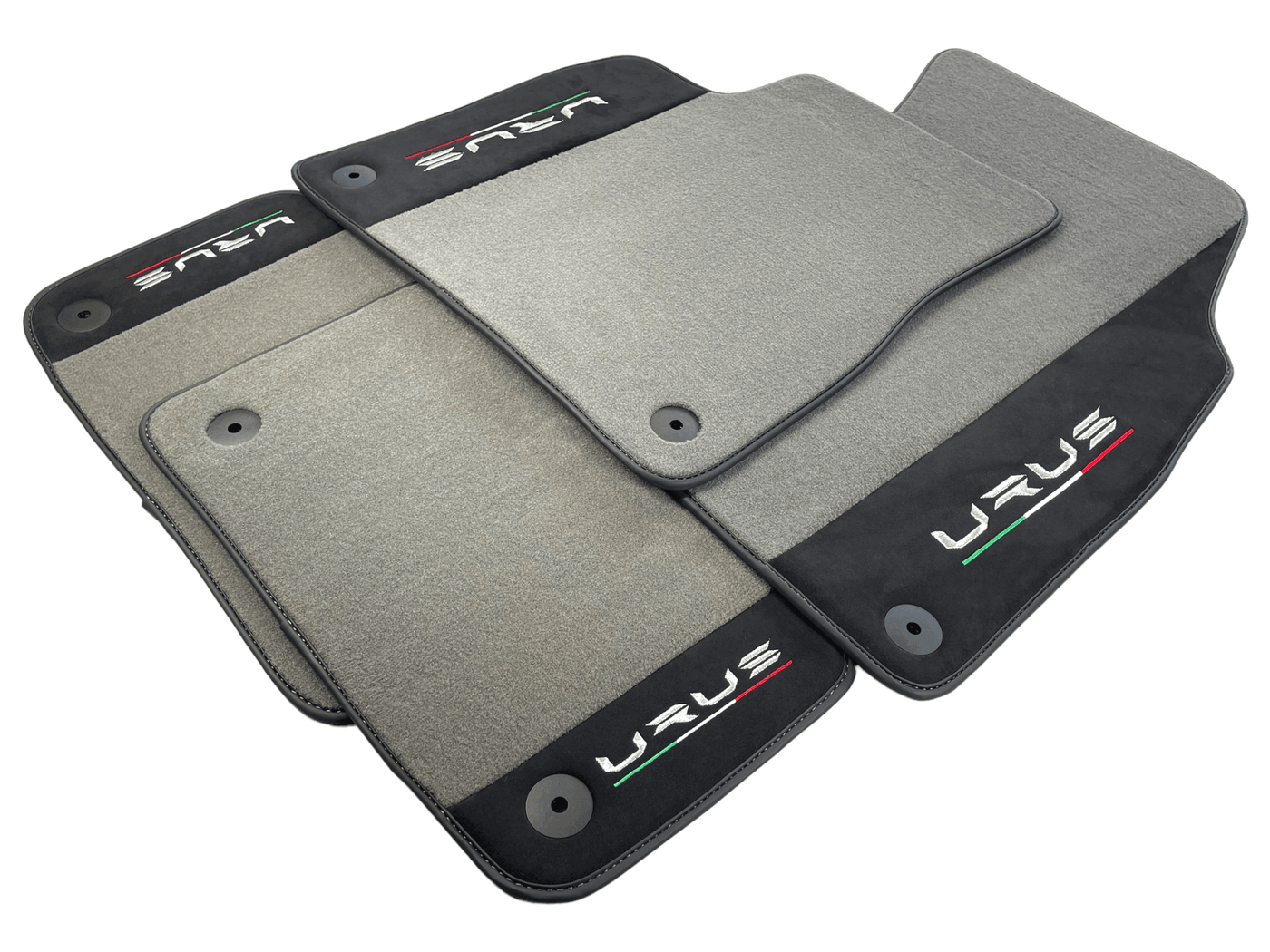 Gray Floor Mats For Lamborghini Urus With Alcantara Leather - AutoWin