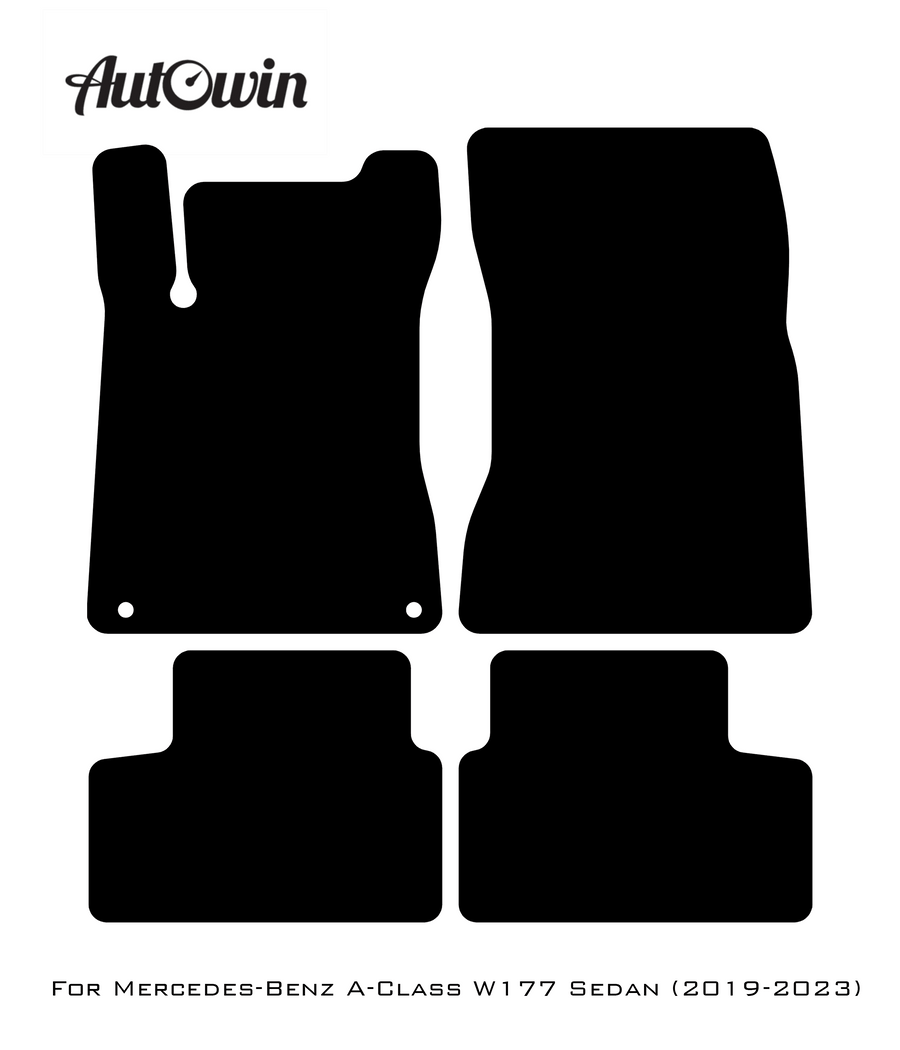 Gray Floor Mats For Mercedes Benz A-Class W177 Sedan (2019-2023) | Limited Edition - AutoWin