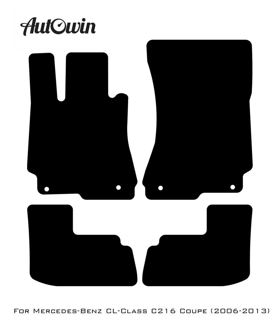 Gray Luxury Floor Mats For Mercedes Benz CL-Class C216 Coupe (2006-2013) | ER56 Design - AutoWin
