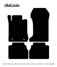 Gray Luxury Floor Mats For Mercedes Benz E-Class W210 Sedan 4Matic (1995-2002) | ER56 Design - AutoWin