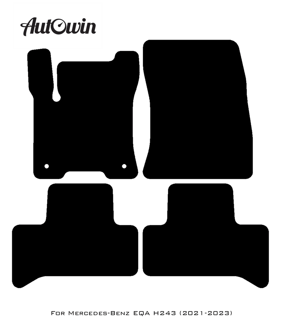 Gray Luxury Floor Mats For Mercedes Benz EQA-Class H243 (2021-2023) | ER56 Design - AutoWin