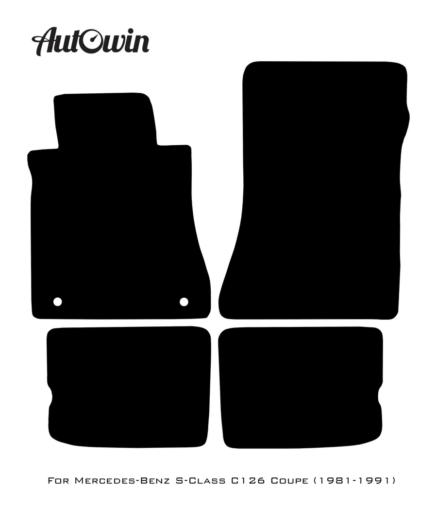 Gray Luxury Floor Mats For Mercedes Benz S-Class C126 Coupe (1981-1991) | ER56 Design - AutoWin