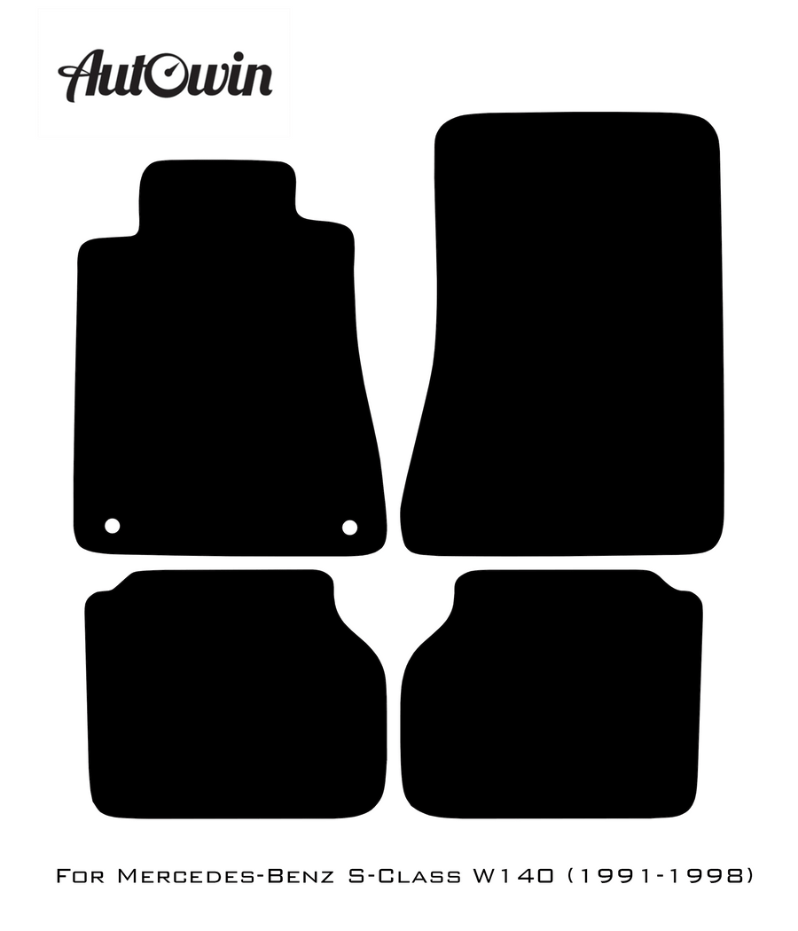 Gray Luxury Floor Mats For Mercedes Benz S-Class W140 (1991-1998) | ER56 Design - AutoWin