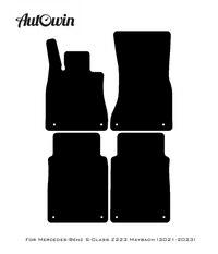 Gray Luxury Floor Mats For Mercedes Benz S-Class Z223 Maybach (2021-2023) | ER56 Design - AutoWin