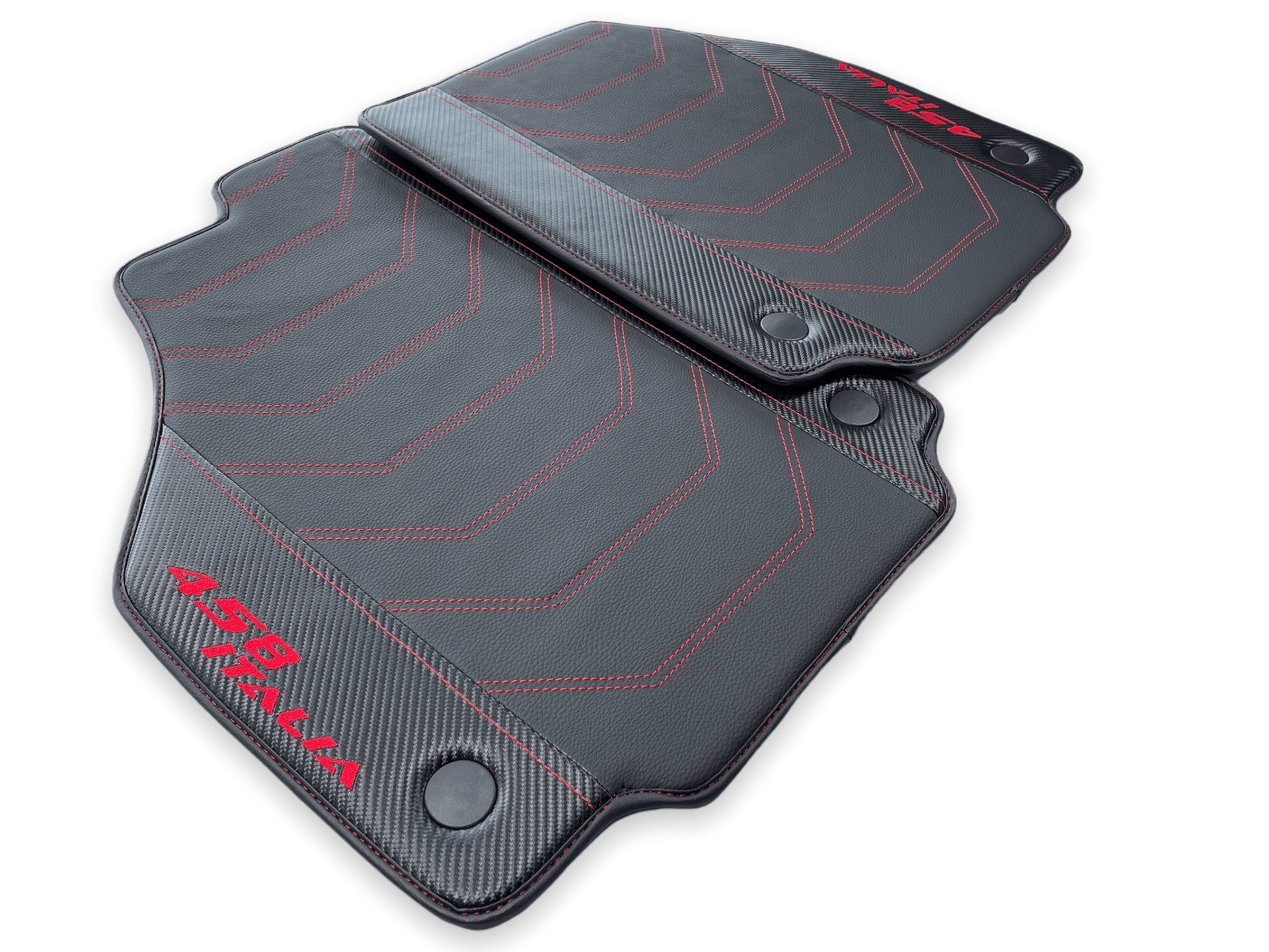 Leather Floor Mats For Ferrari 458 Italia 2009-2015 With Carbon Fiber - AutoWin