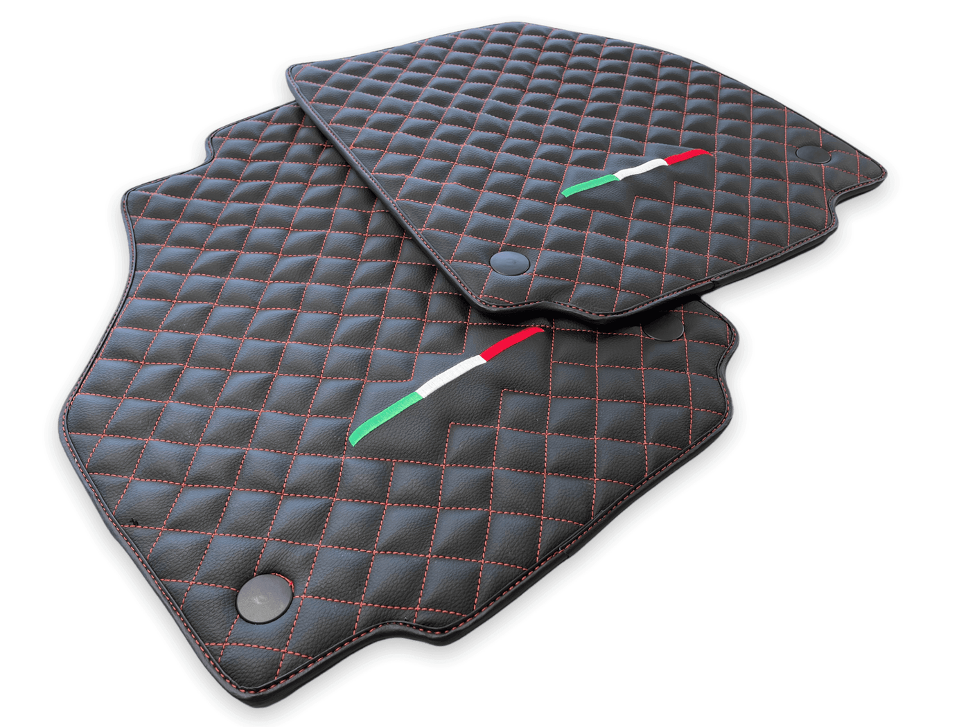 Leather Floor Mats For Ferrari F8 Tributo (2019-2023) Italian Edition - AutoWin