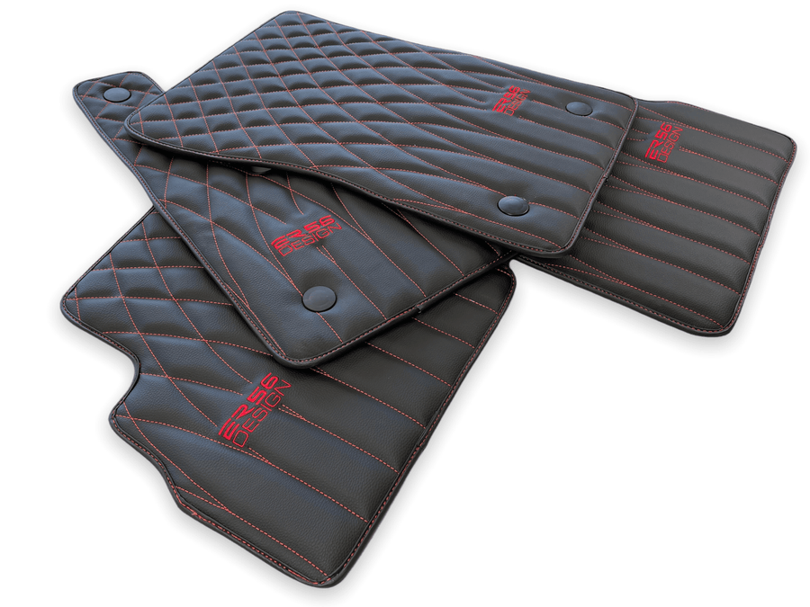 Leather Floor Mats For Mercedes-Benz G Class 1990–2018 W463 ER56 Design - AutoWin