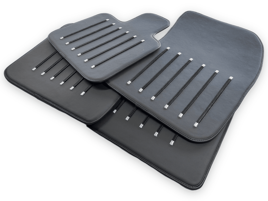 Leather Floor Mats For Rolls Royce Black Badge Cullinan Rr31 2018-2023 Black - AutoWin