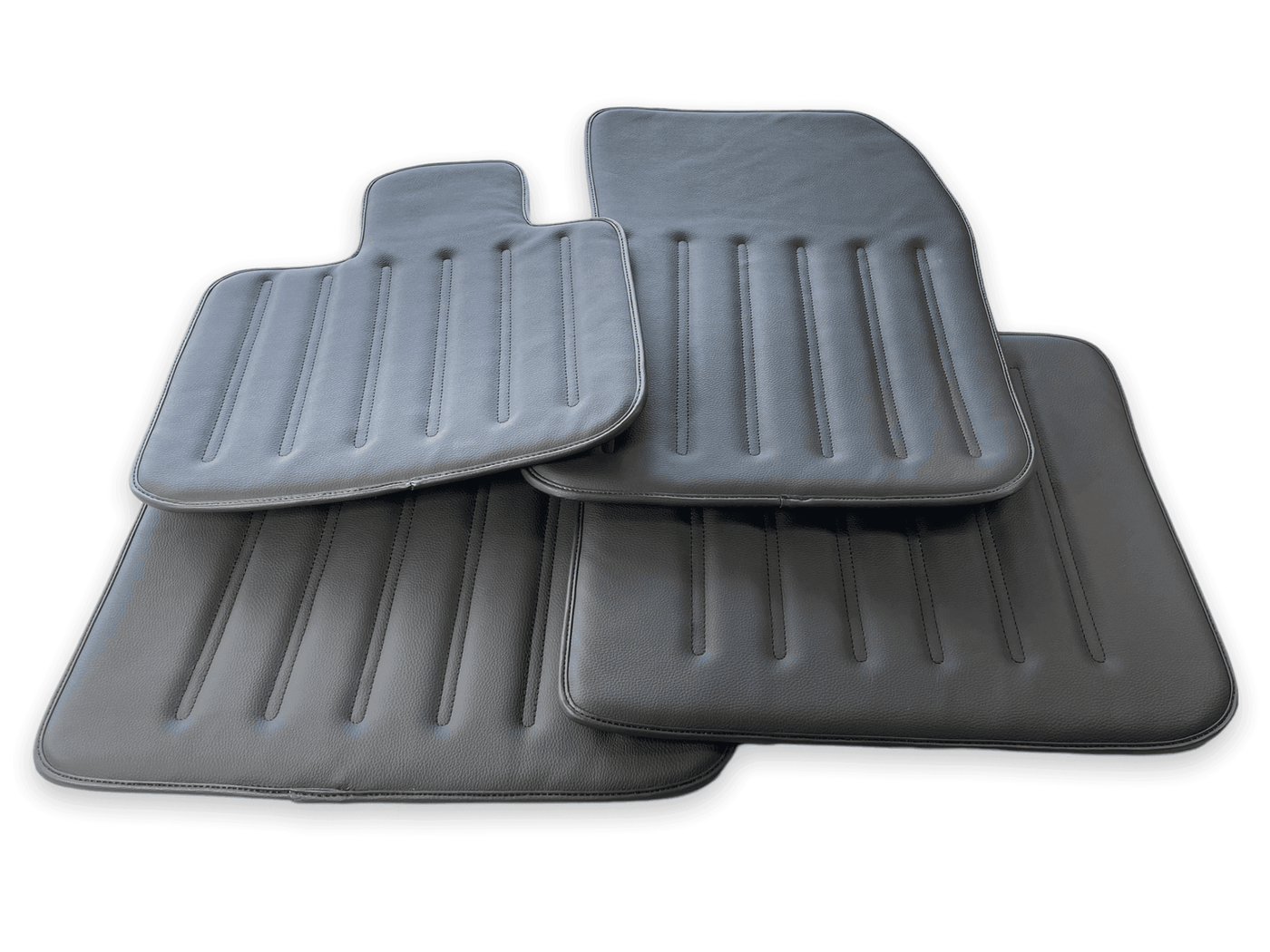 Leather Floor Mats For Rolls Royce Black Badge Ghost Series II (2021-2024) Black - AutoWin