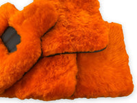 Orange Sheepskin Floor Mats For Bentley Mulsanne (2010-2020) Er56 Design Brand - AutoWin