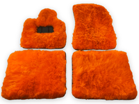 Orange Sheepskin Floor Mats For Rolls Royce Dawn Rr6 2016-2023 Er56 Design Brand - AutoWin