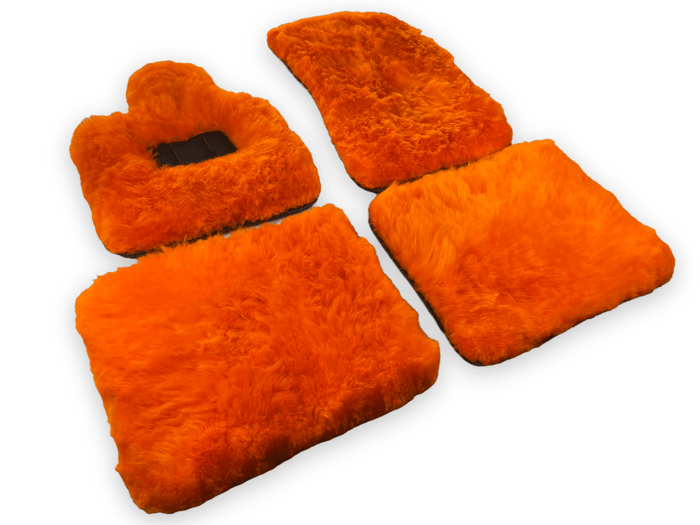 Orange Sheepskin Floor Mats For Rolls Royce Dawn Rr6 2016-2023 Er56 Design Brand - AutoWin