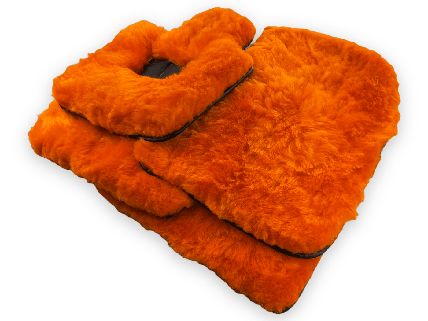 Orange Sheepskin Floor Mats For Rolls Royce Shadow 1965-1977 Er56 Design Brand - AutoWin