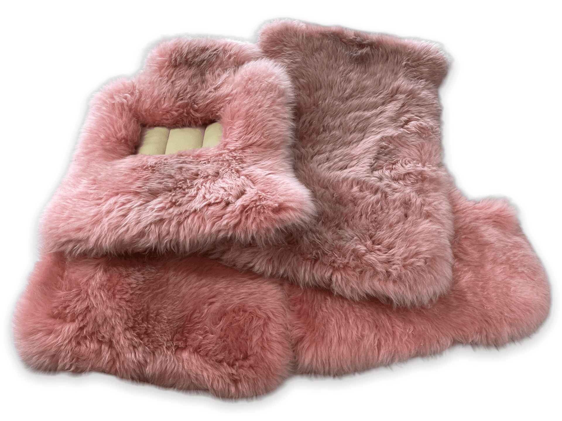 Pink Sheepskin Floor Mats For Rolls Royce Dawn Rr6 2016-2023 Er56 Design Brand - AutoWin