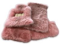 Pink Sheepskin Floor Mats For Rolls Royce Dawn Rr6 2016-2023 Er56 Design Brand - AutoWin