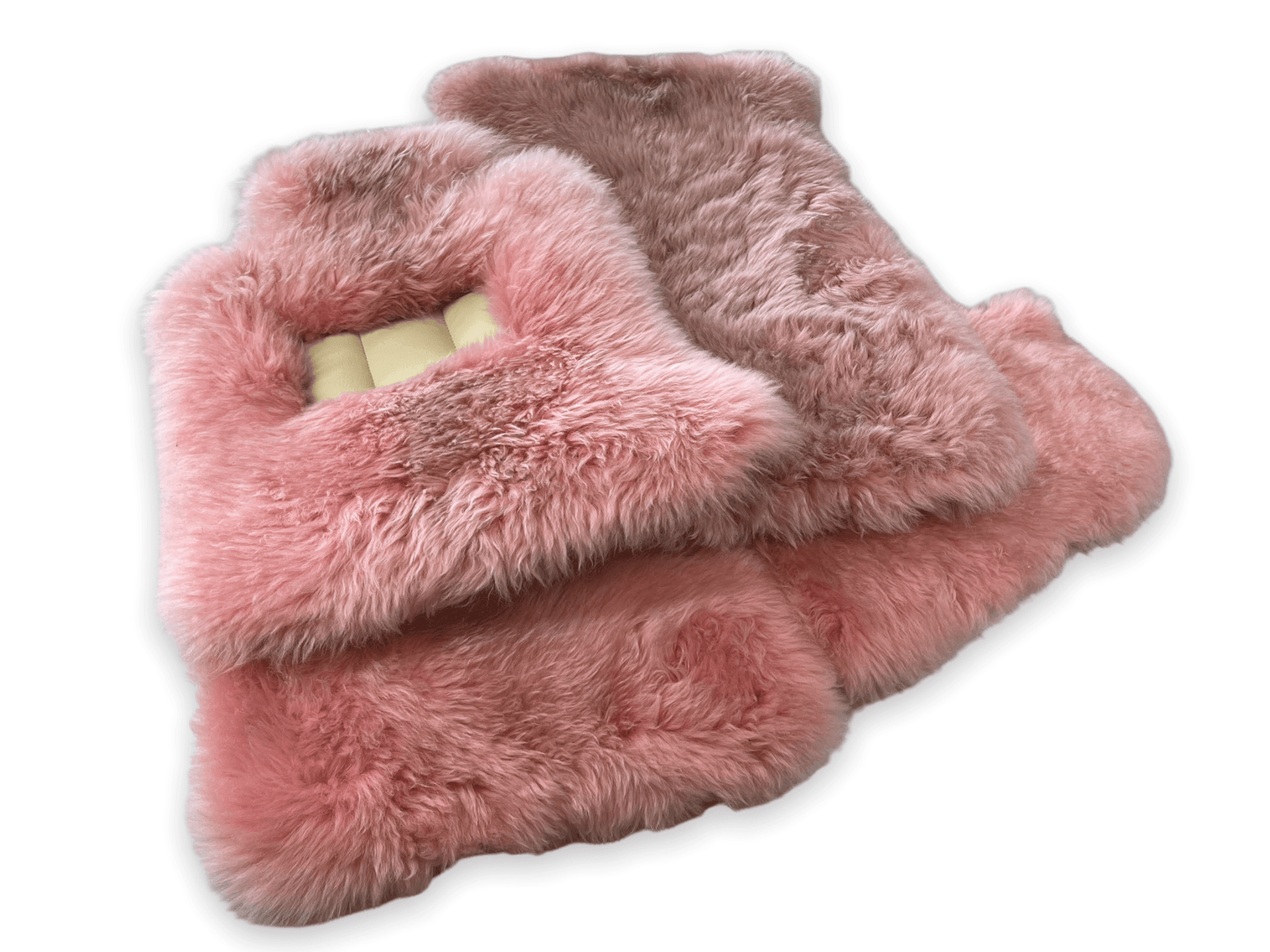 Pink Sheepskin Floor Mats For Rolls Royce Dawn Rr6 2016-2023 Er56 Design Brand - AutoWin