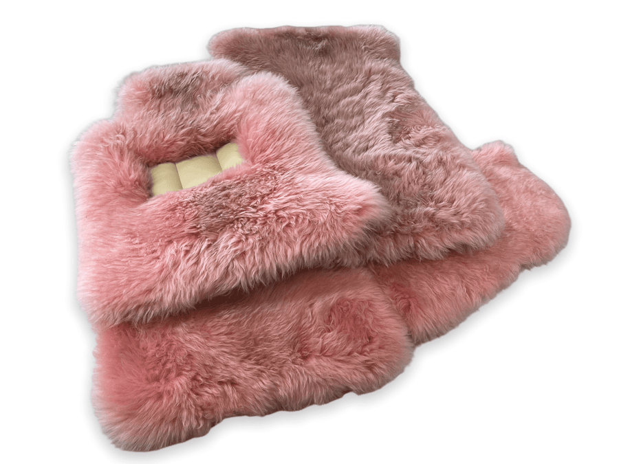 Pink Sheepskin Floor Mats For Rolls Royce Dawn Rr6 2016-2023 Er56 Design Brand - AutoWin