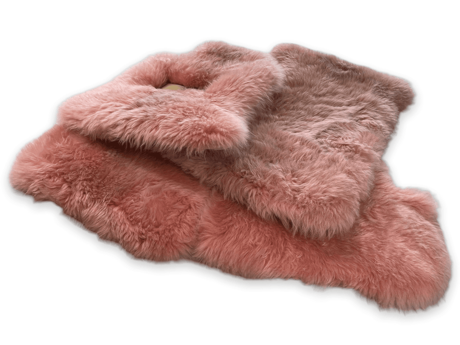 Pink Sheepskin Floor Mats For Rolls Royce Dawn Rr6 2016-2023 Er56 Design Brand - AutoWin