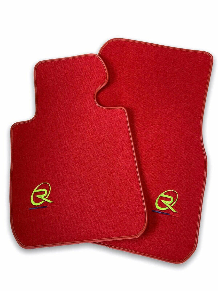 Red Floor Mats For BMW M3 4-door E90 ROVBUT Brand Tailored Set Perfect Fit Green SNIP Collection - AutoWin