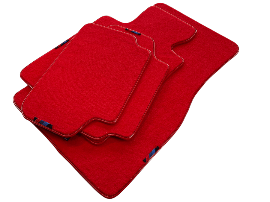 Red Floor Mats For BMW M5 Series F90 With M Package AutoWin Brand - AutoWin