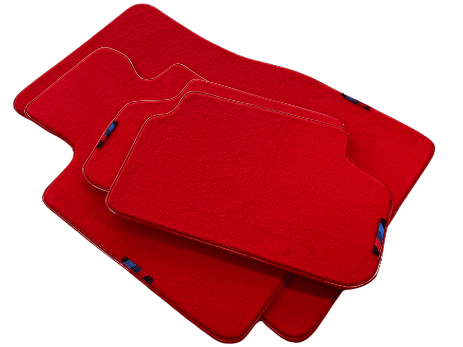 Red Floor Mats For BMW M5 Series F90 With M Package AutoWin Brand - AutoWin
