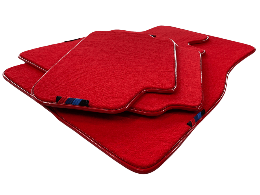 Red Floor Mats For BMW M5 Series F90 With M Package AutoWin Brand - AutoWin