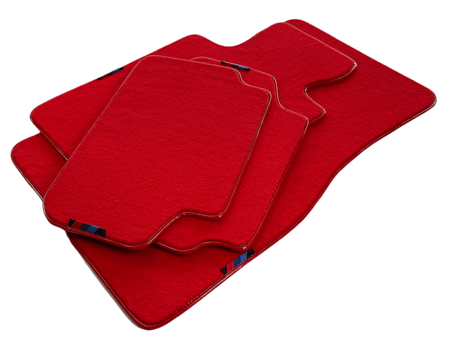 Red Floor Mats For BMW M5 Series F90 With M Package AutoWin Brand - AutoWin
