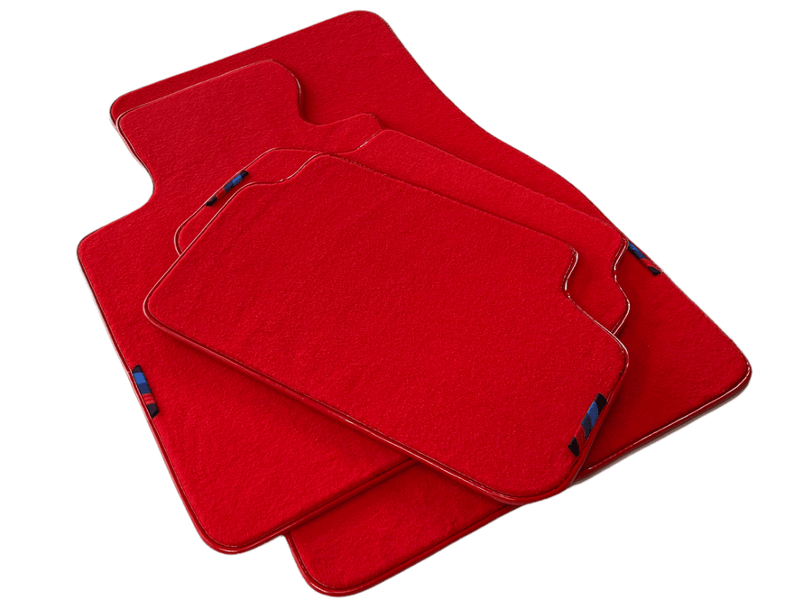 Red Floor Mats For BMW M5 Series F90 With M Package AutoWin Brand - AutoWin