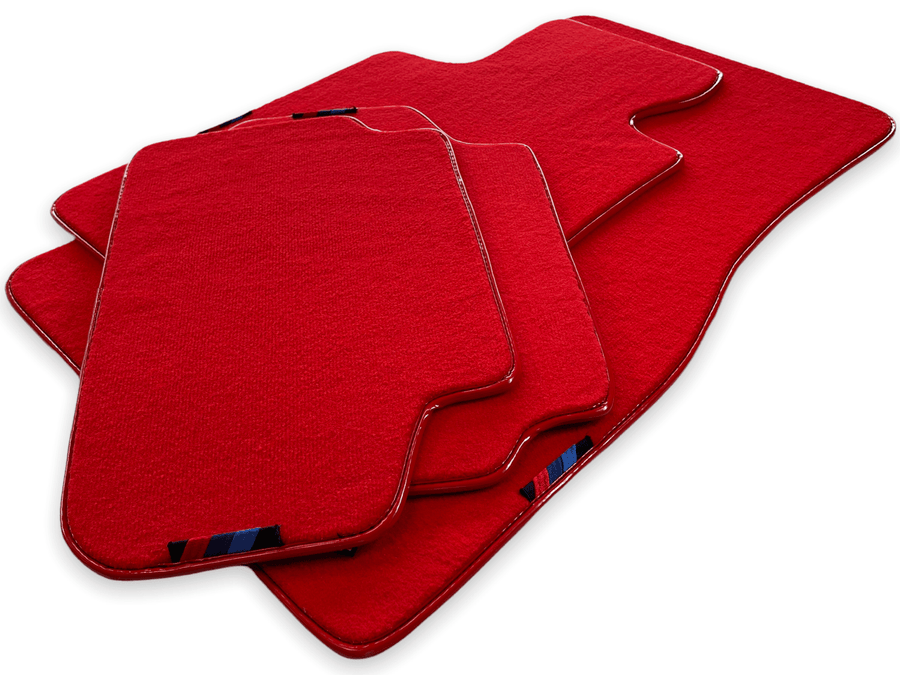 Red Floor Mats For BMW M5 Series F90 With M Package AutoWin Brand - AutoWin
