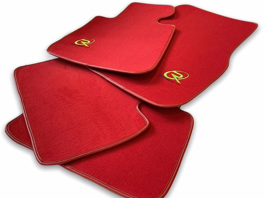 Red Floor Mats For BMW X5M F95 SUV ROVBUT Brand Tailored Set Perfect Fit Green SNIP Collection - AutoWin