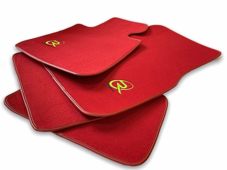 Red Floor Mats For BMW X5M F95 SUV ROVBUT Brand Tailored Set Perfect Fit Green SNIP Collection - AutoWin