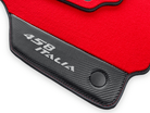Red Floor Mats For Ferrari 458 Italia 2009-2015 With Carbon Fiber Leather - AutoWin