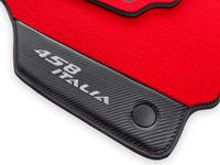 Red Floor Mats For Ferrari 458 Italia 2009-2015 With Carbon Fiber Leather - AutoWin