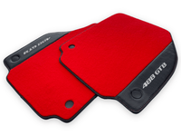 Red Floor Mats For Ferrari 488 GTB 2015-2022 Carpets With Carbon Fiber - AutoWin