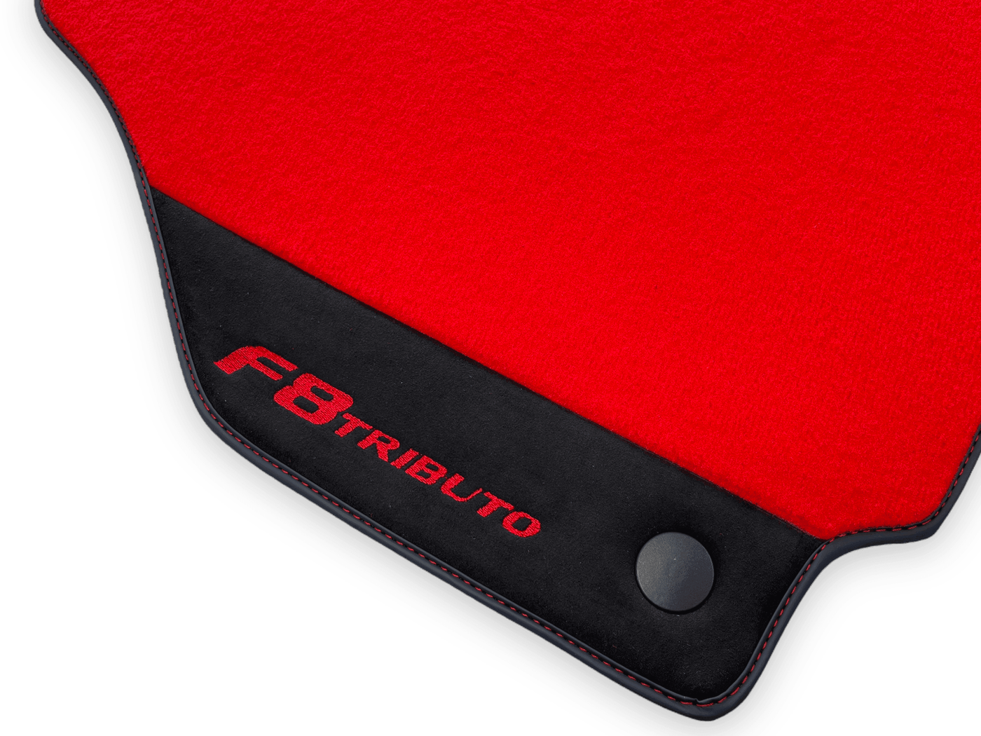 Red Floor Mats For Ferrari F8 Tributo 2019-2022 With Alcantara Leather - AutoWin