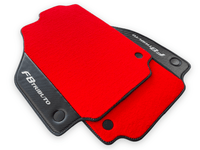 Red Floor Mats For Ferrari F8 Tributo 2019-2022 With Carbon Leather - AutoWin