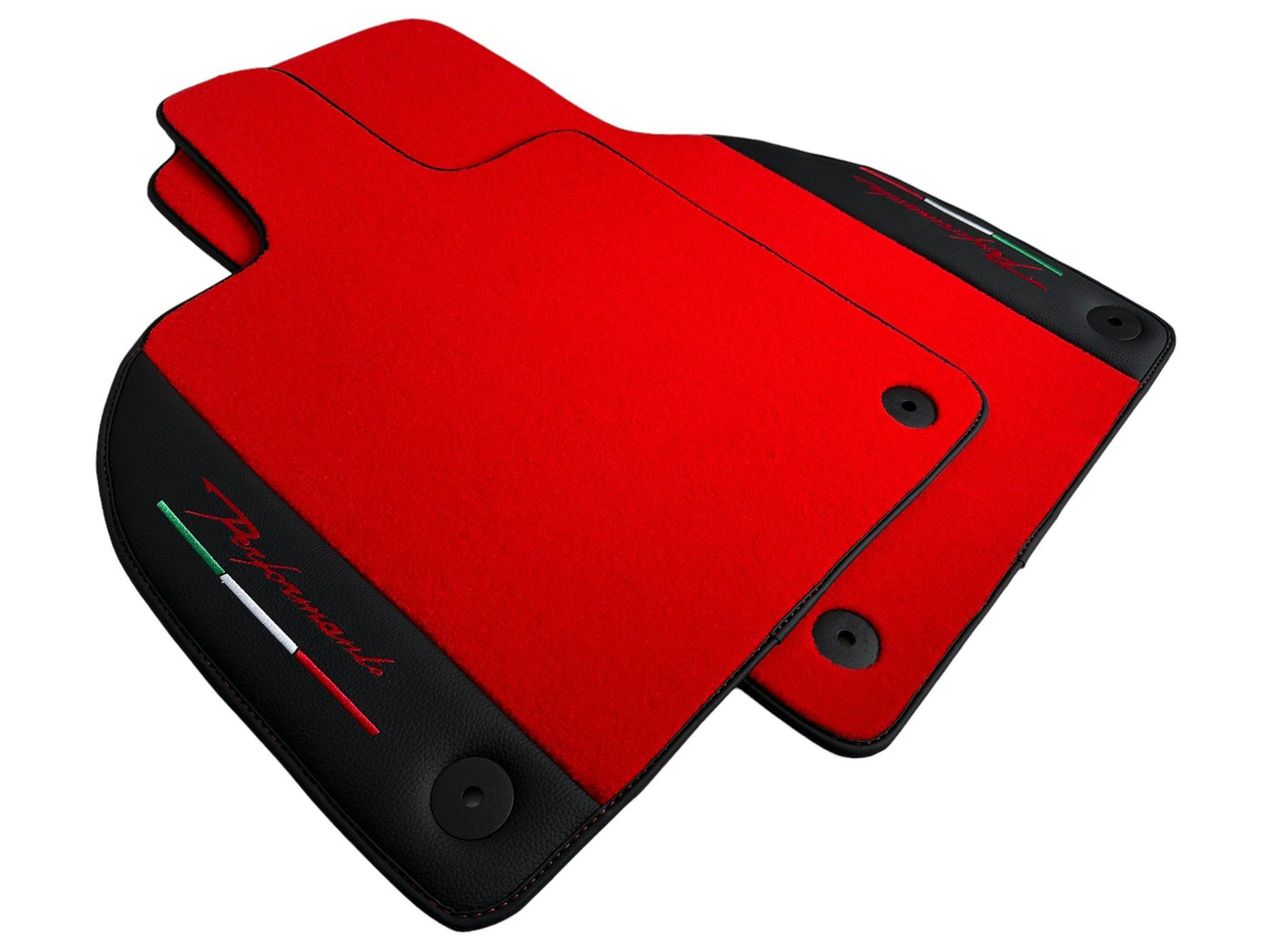 Red Floor Mats for Lamborghini Aventador With Black Leather - AutoWin