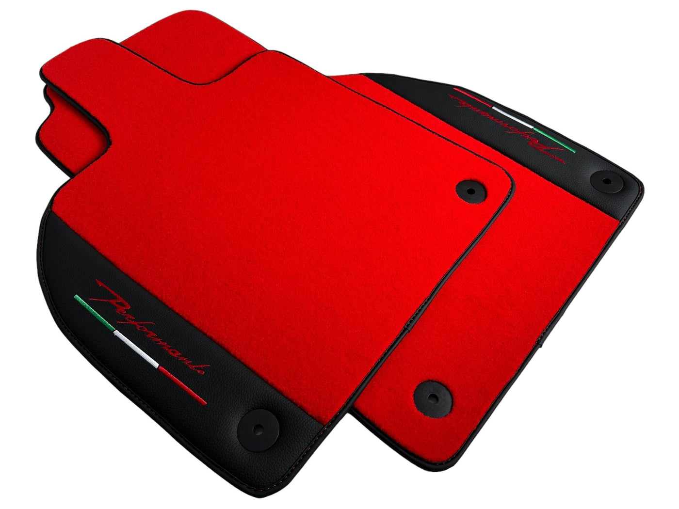 Red Floor Mats for Lamborghini Aventador With Black Leather - AutoWin