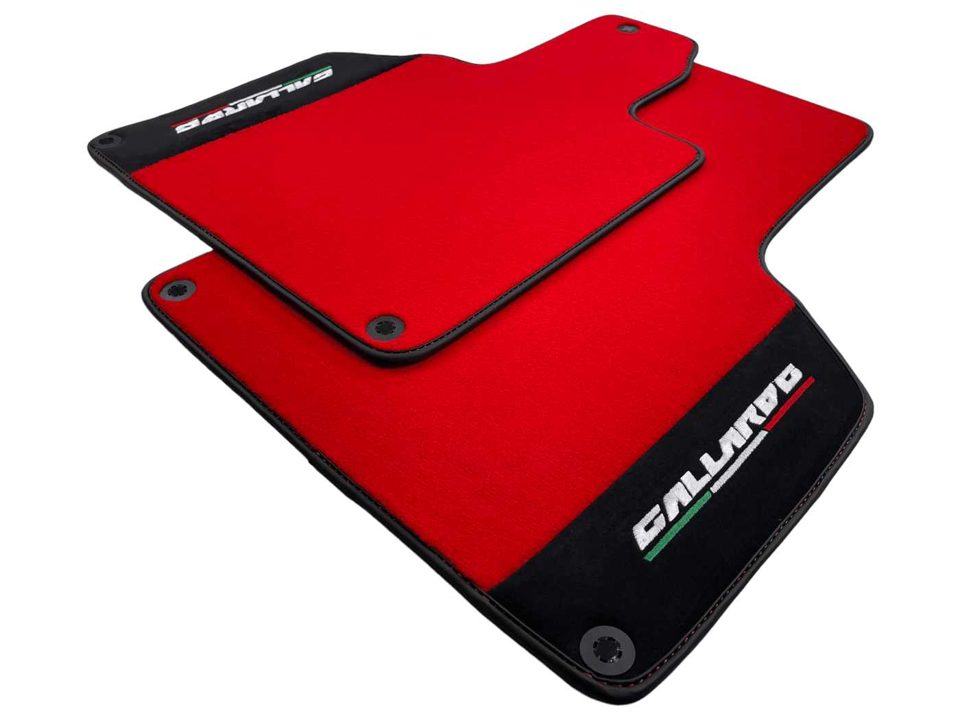 Red Floor Mats for Lamborghini Gallardo With Alcantara Leather - AutoWin
