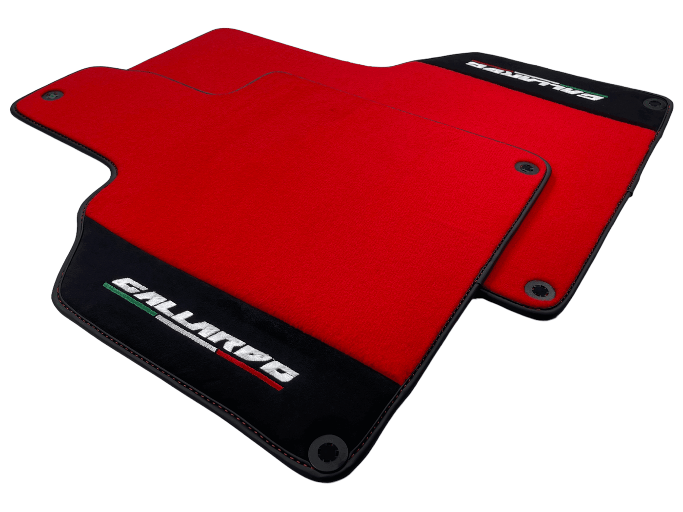 Red Floor Mats for Lamborghini Gallardo With Alcantara Leather - AutoWin